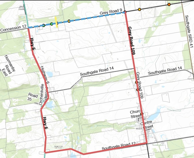 Grey Road 9 culvert replacement map