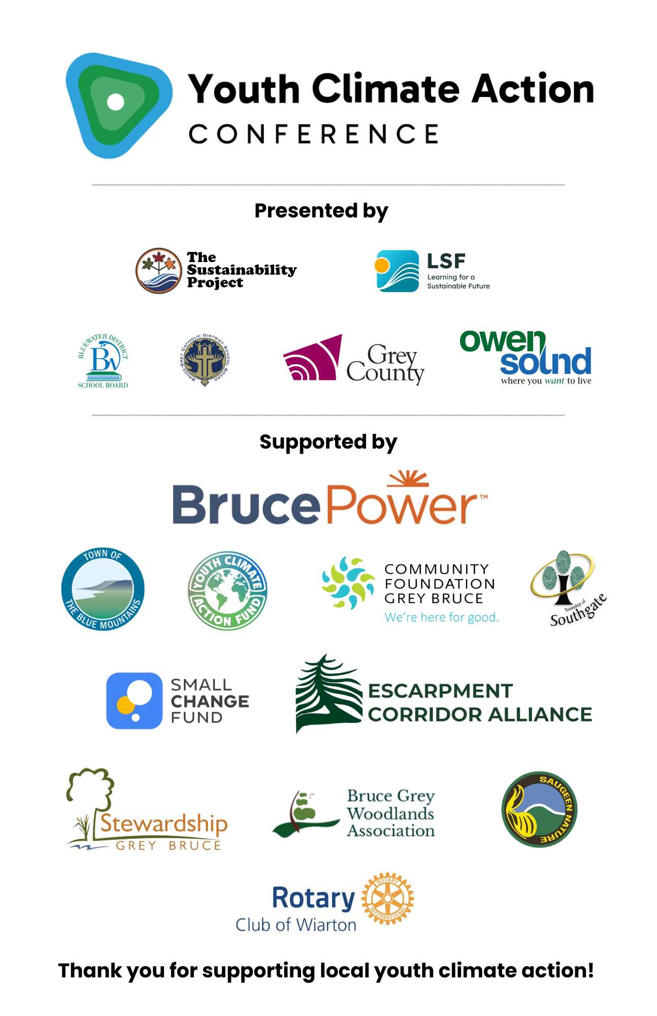 Sponsor and partner logos YCAC