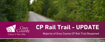 UPDATED - Grey County CP Rail Trail temporarily closed due to recent weather-related damage