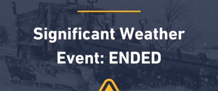 Significant Weather Event Ended January 18