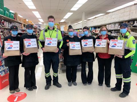 Grey County Paramedics with Grant's YIG (Hanover) Staff - Stuff the Virtual Ambulance Food Drive from Nov - Dec 2021