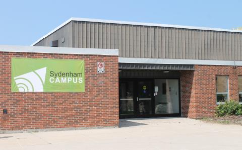 exterior of Sydenham Campus building, front doors