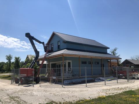 General store construction - Moreston Heritage Village