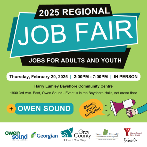 2025 Regional Job Fair Graphic stating the date and location. 