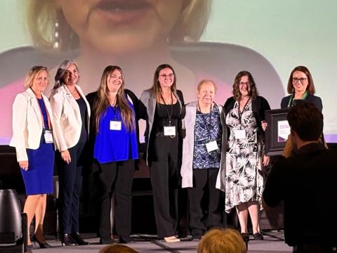 Grey County staff are presented with an award from AdvantAge Ontario.
