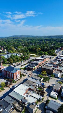 Aerial view of Meaford on a sunny day