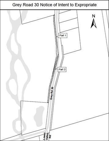 Map showing details of Grey Road 30