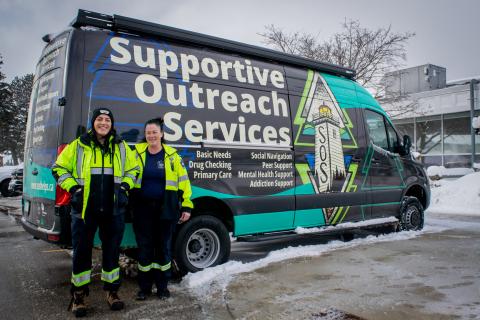 Supportive Outreach Services (SOS) Van - Grey County Admin Building Exterior